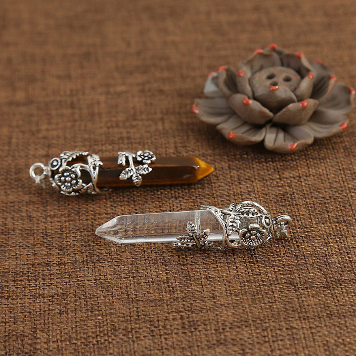 Collier de guérison spirituelle en pierre naturelle avec rose Olivenorma