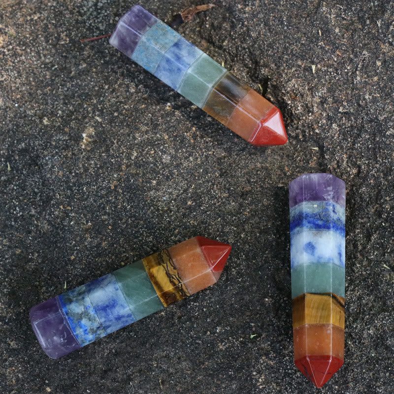 Baguettes de cristal décoratives pour colonnes hexagonales Chakra Olivenorma