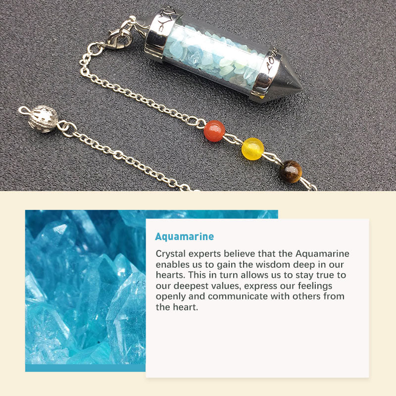 Pendule de méditation en cristal coloré pour les chakras