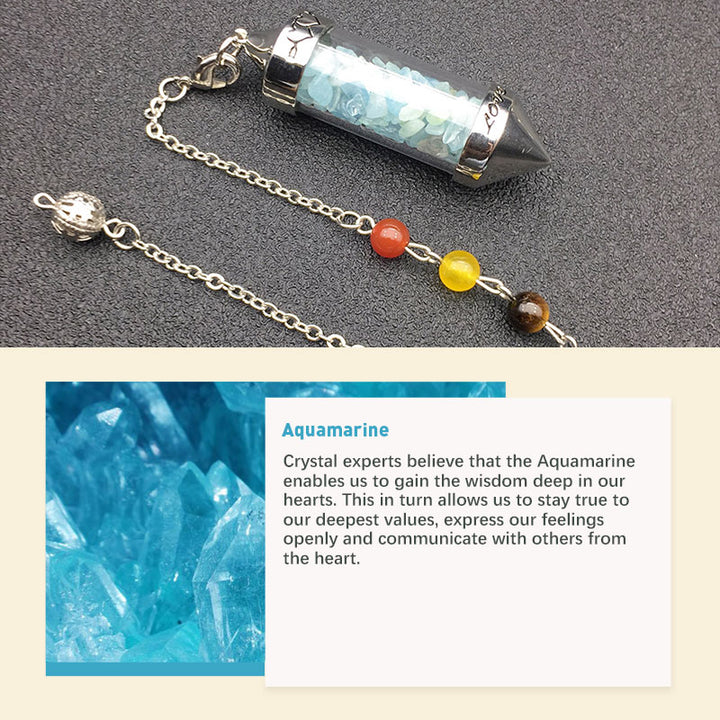 Pendule de méditation en cristal coloré pour les chakras