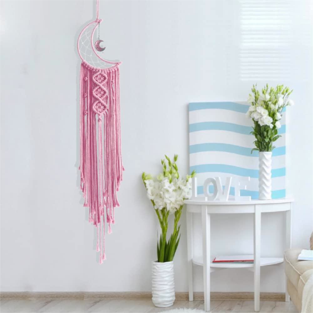 Attrape-rêves en macramé avec pompons et étoile de lune Olivenorma