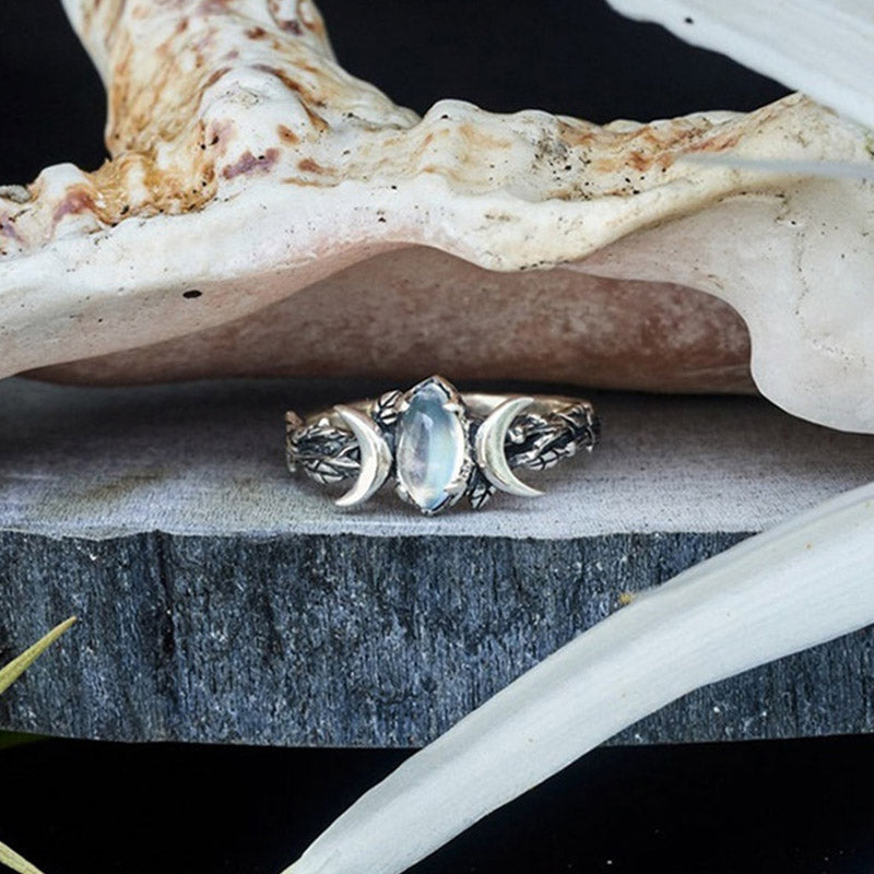 Bague de lumière de lune en pierre de lune Olivenorma