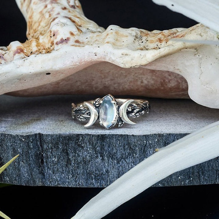 Bague de lumière de lune en pierre de lune Olivenorma