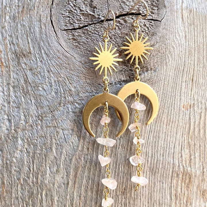 Boucles d'oreilles à pampilles en cristal transparent améthyste Olivenorma