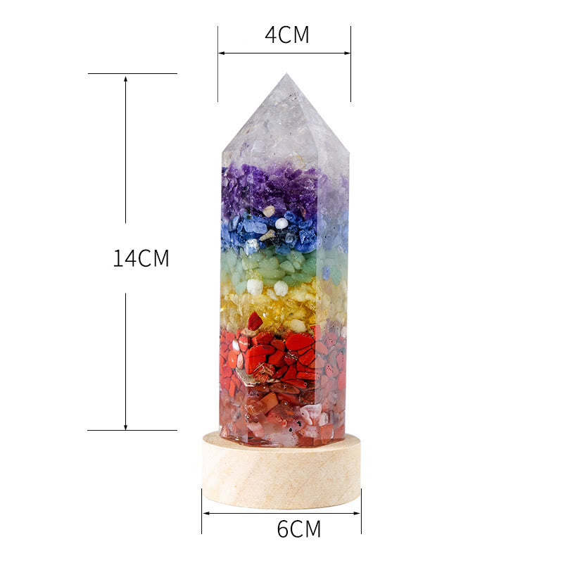 Lampe en cristal de quartz rose naturel pour chakras Olivenorma