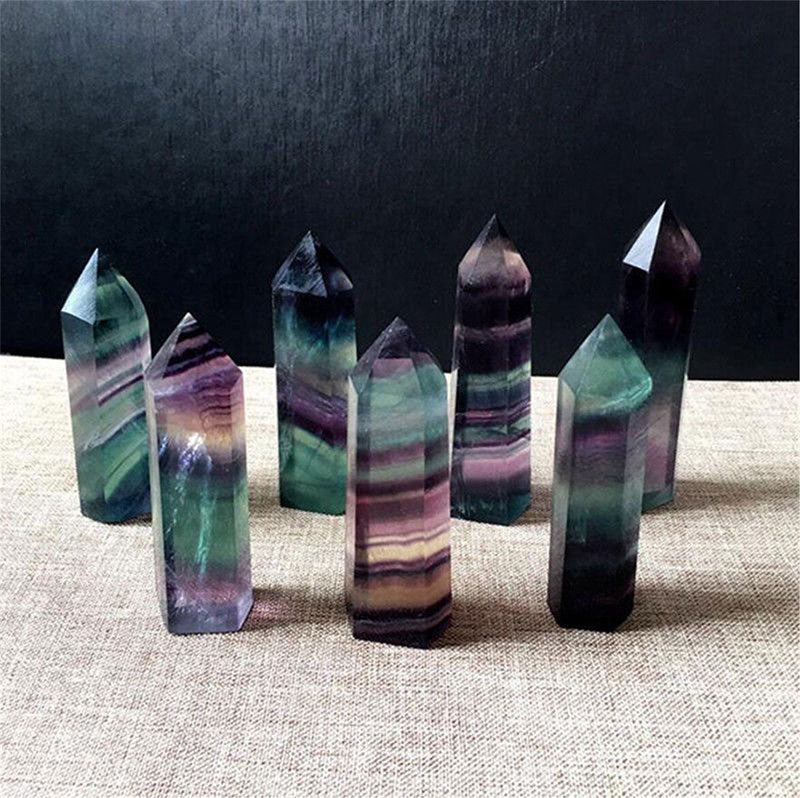 Baguettes de cristal Reki en croûte naturelle de fluorite