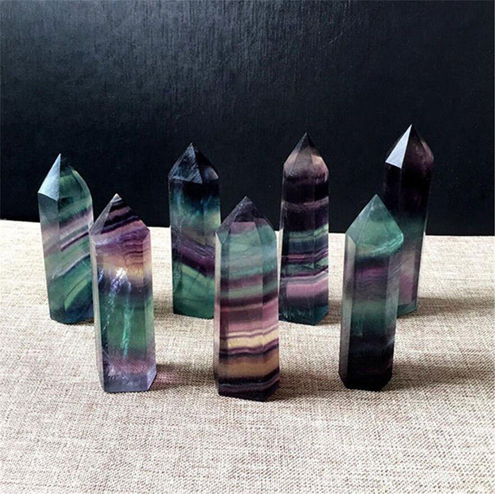 Baguettes de cristal Reki en croûte naturelle de fluorite
