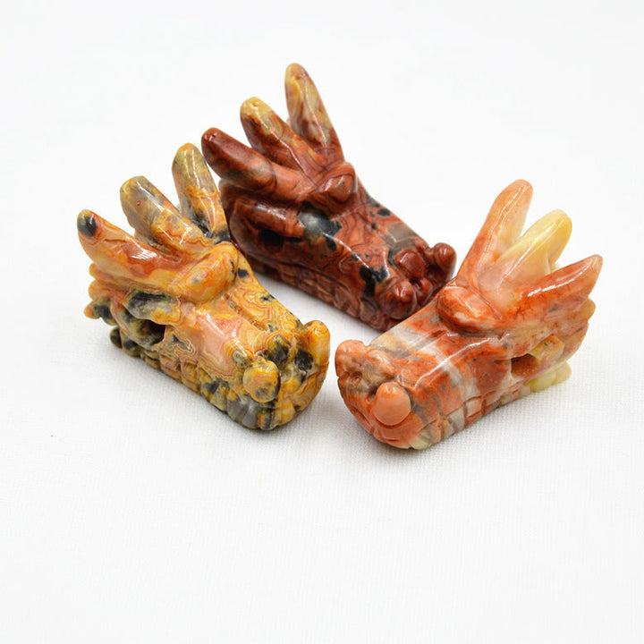 Décoration en pierres précieuses en forme de tête de dragon en cristal Olivenorma