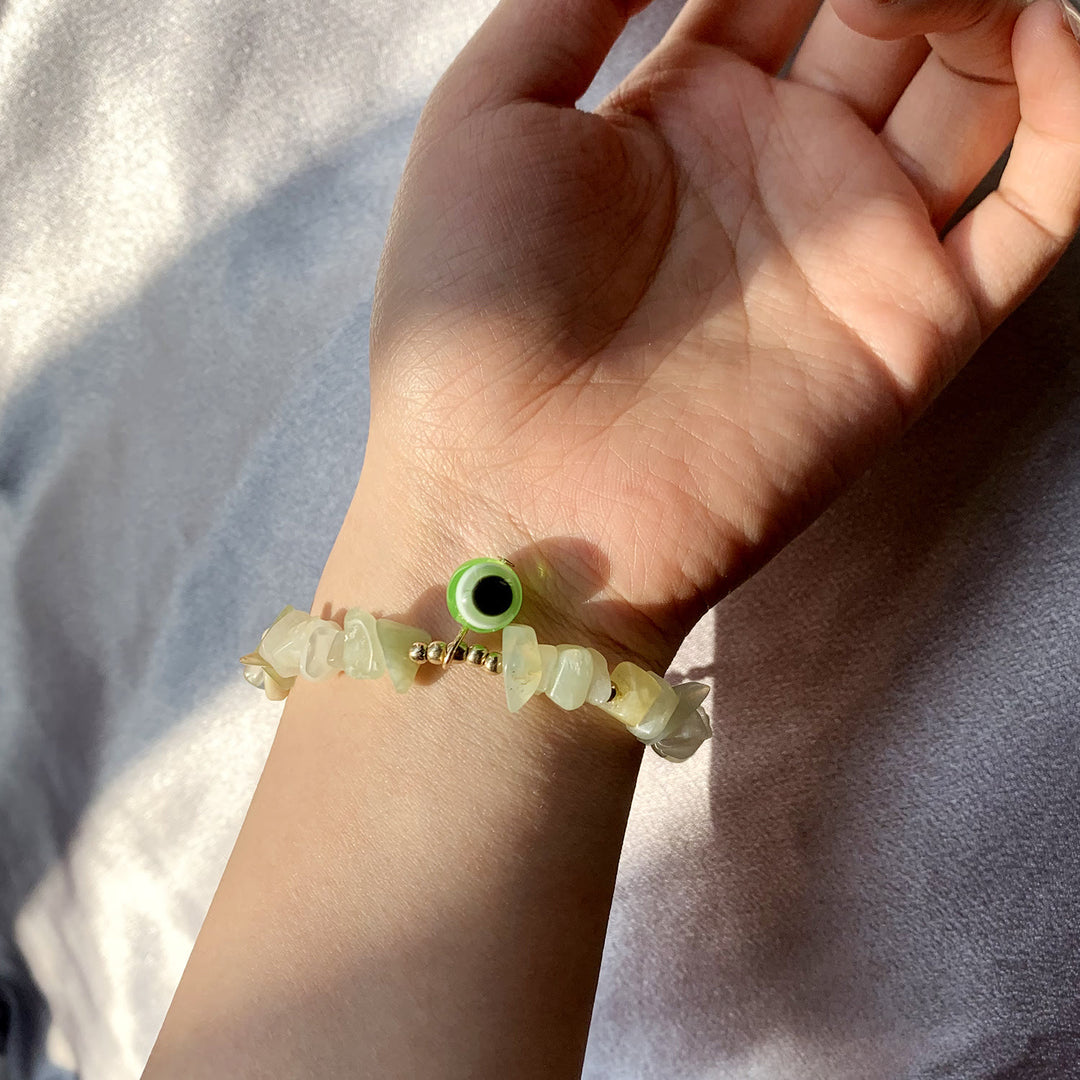 Bracelet pendentif mauvais œil en gravier de cristal naturel Olivenorma
