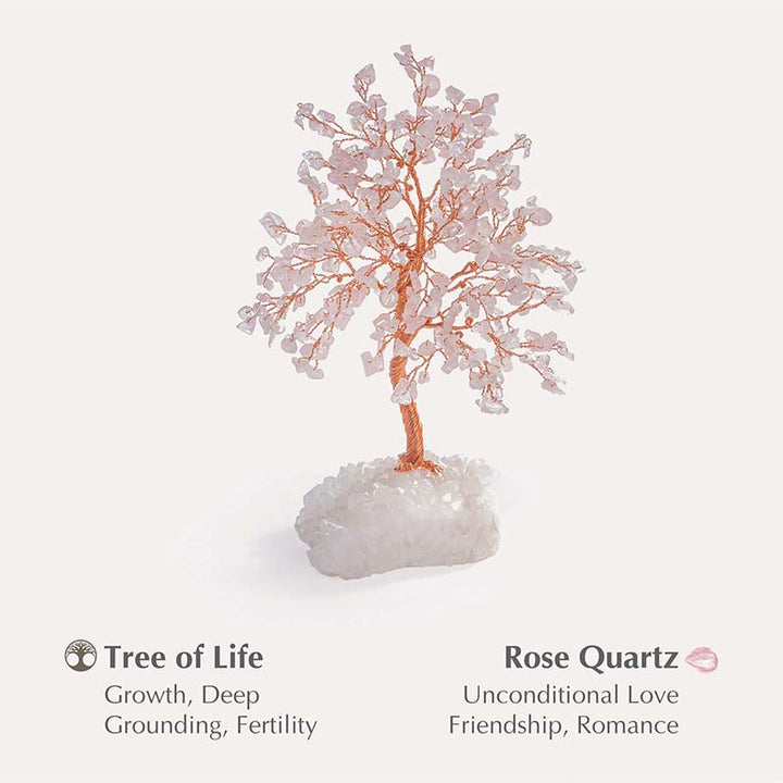 Olivenorma Vous êtes aimé - Arbre Feng Shui en pierre de quartz rose