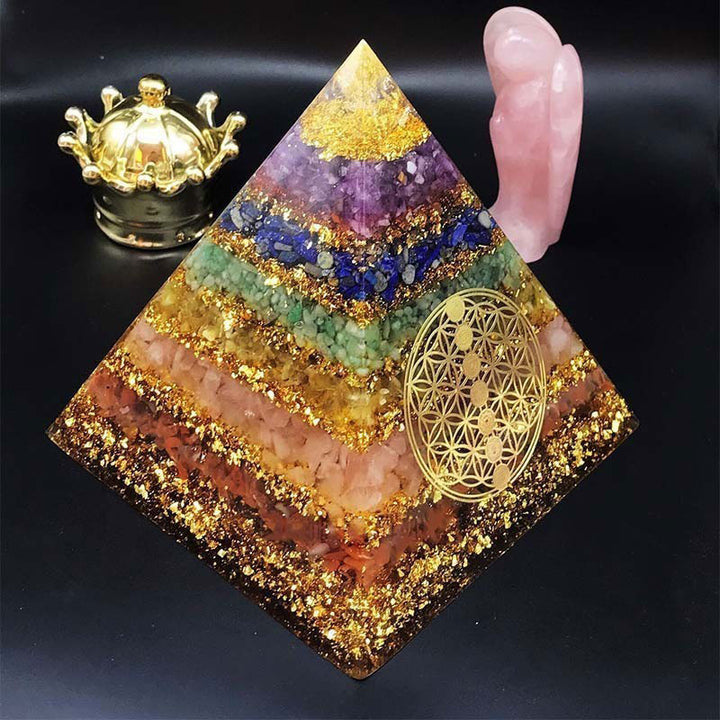 Pyramide d'orgone Fleur de Vie Chakra Olivenorma