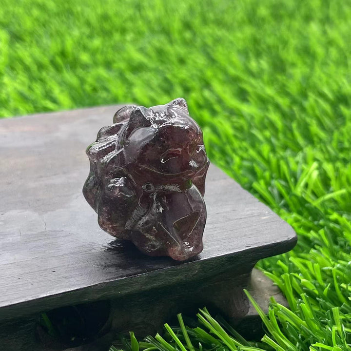 Décoration en pierre précieuse de renard à neuf queues en pierre naturelle Olivenorma de 3 cm