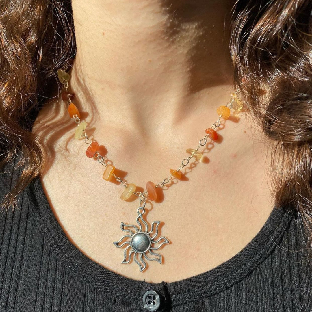 Collier de perles brutes couleur cristal Olivenorma