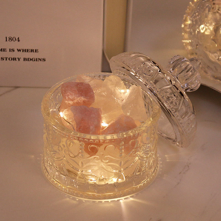 Lampe d'aromathérapie en cristal avec diffuseur en pierre sculptée Olivenorma