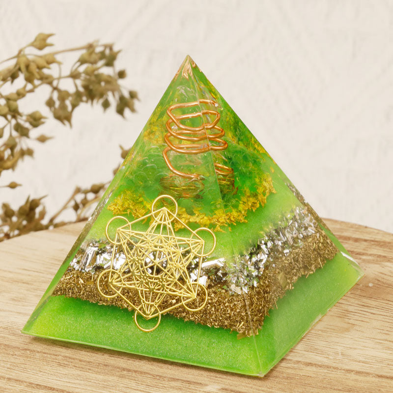 Pyramide d'orgone du cube de Métatron d'Olivenorma Green Life