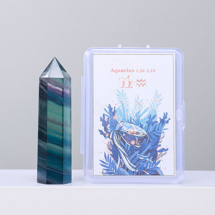 Ensemble de baguettes en cristal naturel Olivenorma, ornement en forme de douze constellations