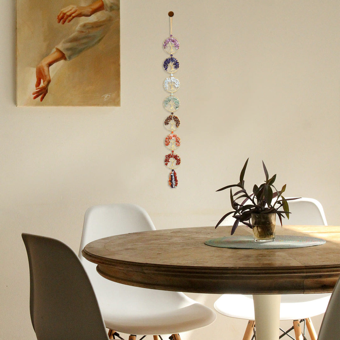 Décoration murale arbre de vie Feng Shui en cristal à 7 chakras Olivenorma