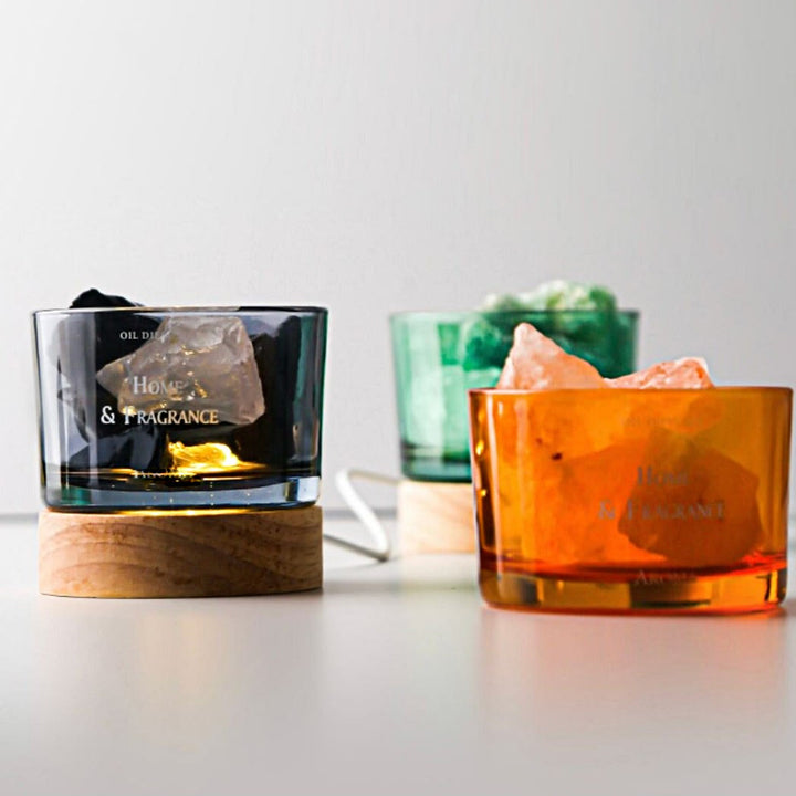 Lampe d'aromathérapie en cristal pour diffuseur d'huiles essentielles sans feu Olivenorma