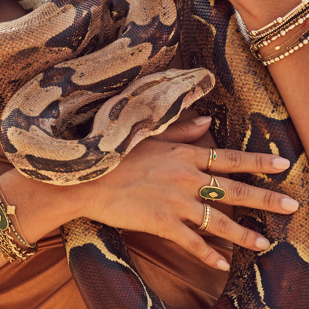 Bague ajustable en turquoise africaine naturelle Olivenorma 18 carats