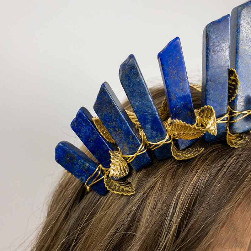 Couronne de cristal de sorcière de lune en lapis-lazuli Olivenorma