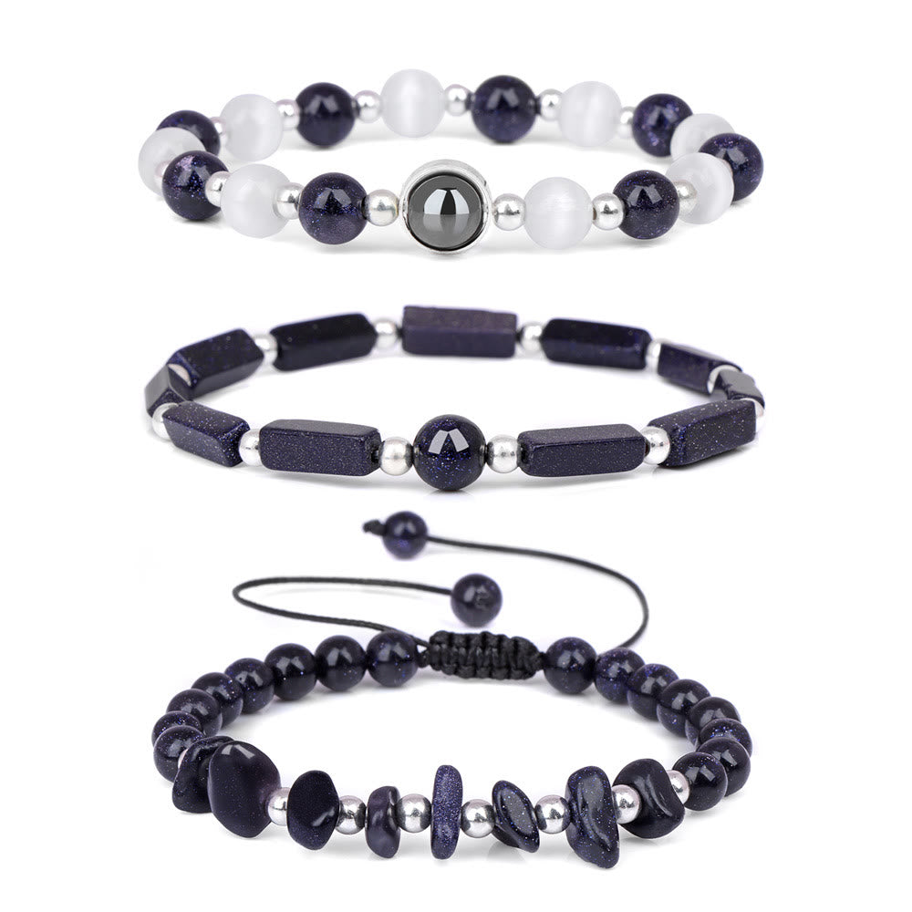Bracelet en cristal naturel Olivenorma « Healing Wishes » en 3 pièces