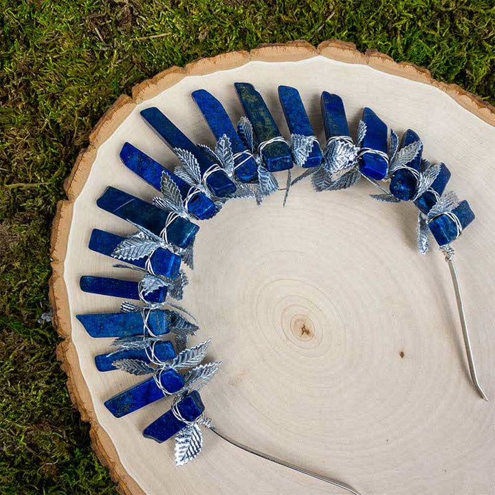 Couronne de cristal de sorcière de lune en lapis-lazuli Olivenorma