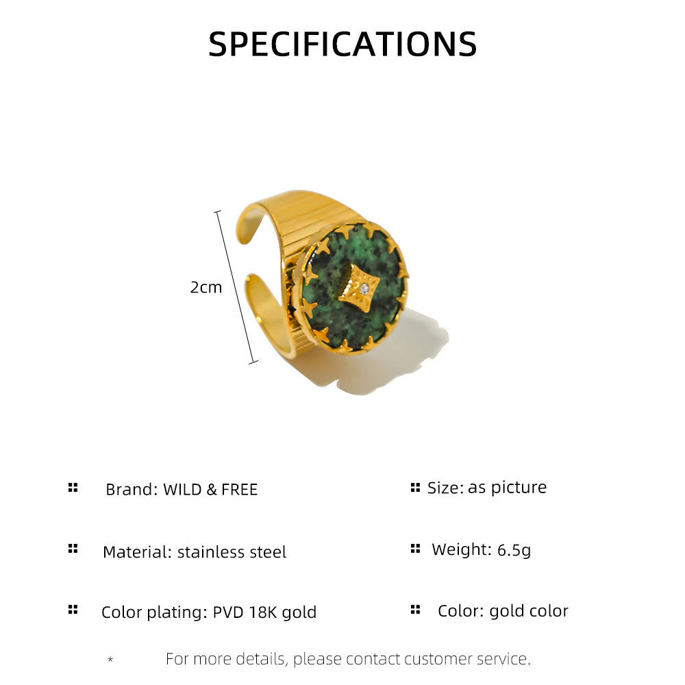 Bague ajustable en turquoise africaine Olivenorma