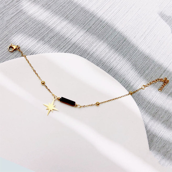 Collier et bracelet avec pendentif étoile en œil de tigre naturel Olivenorma