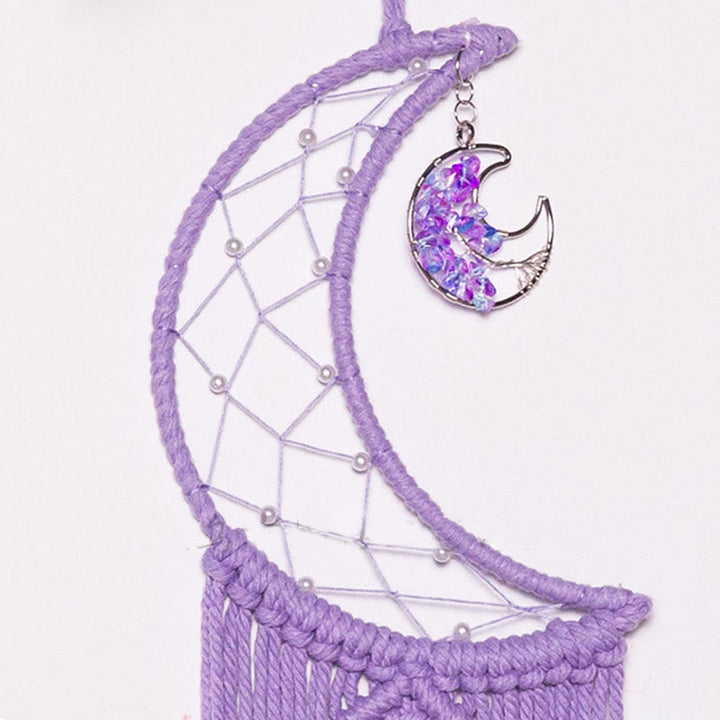 Attrape-rêves en corde de coton tressée avec arbre de vie en cristal Olivenorma