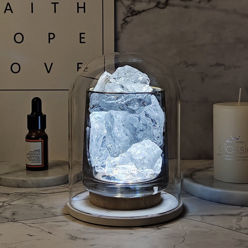 Lampe d'aromathérapie en cristal de pierre avec diffuseur sans feu Olivenorma