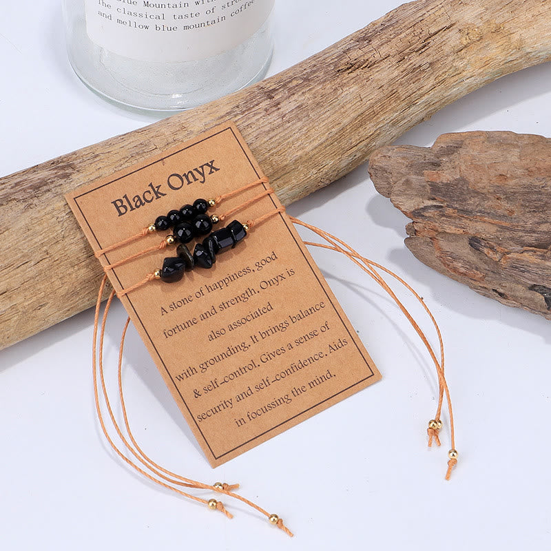 Ensemble de bracelets tressés en perles de gravier Olivenorma