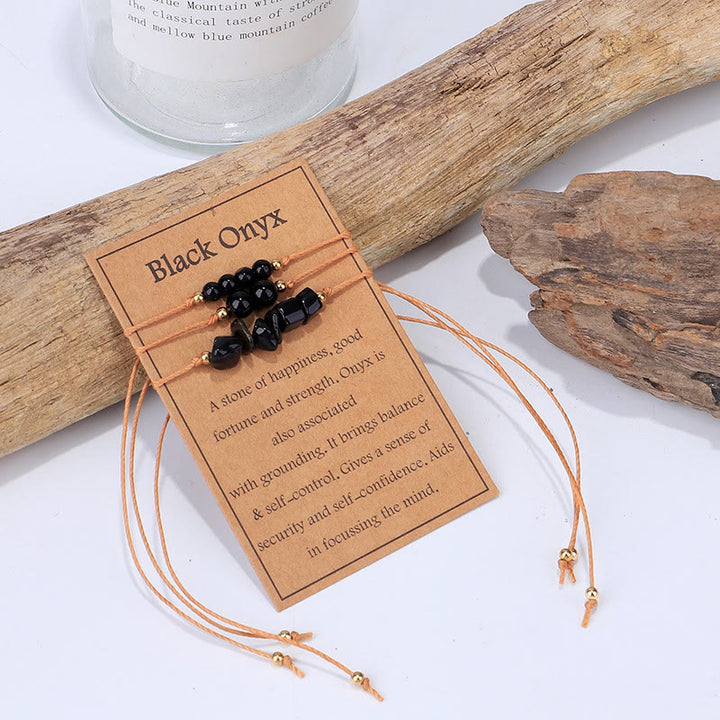 Ensemble de bracelets tressés en perles de gravier Olivenorma