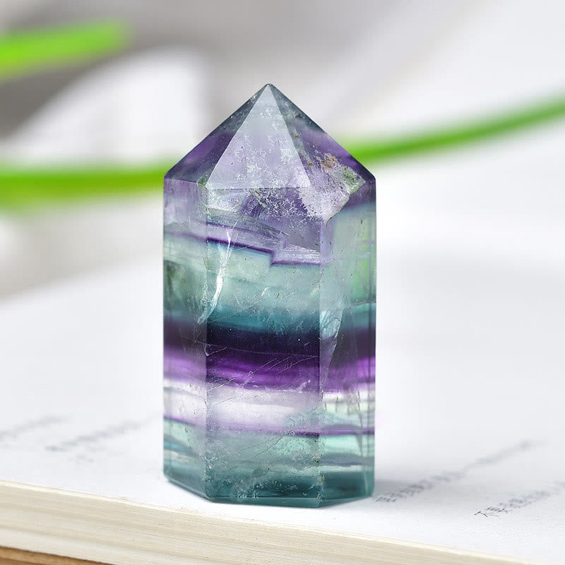 Baguettes à pointes en cristal de fluorite arc-en-ciel Olivenorma