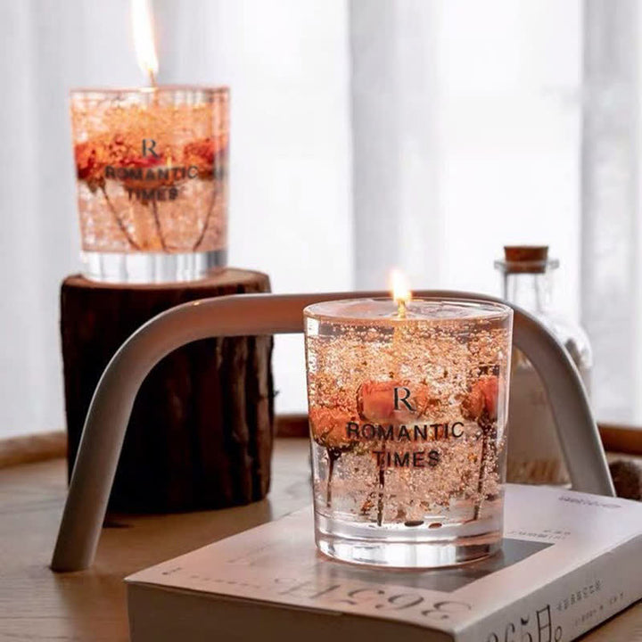 Bougie d'aromathérapie romantique aux vraies fleurs Olivenorma