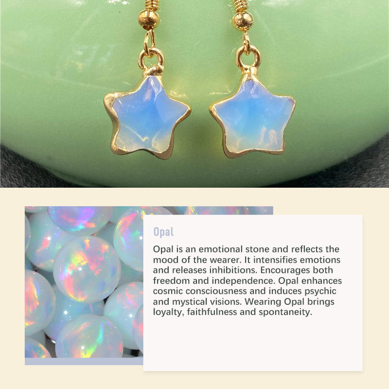 Boucles d'oreilles en pierre de cristal naturel