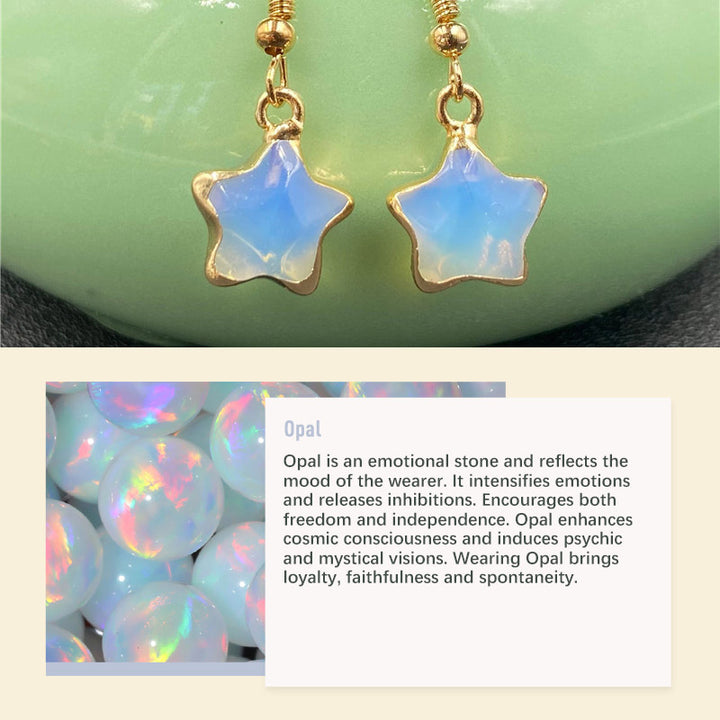 Boucles d'oreilles en pierre de cristal naturel