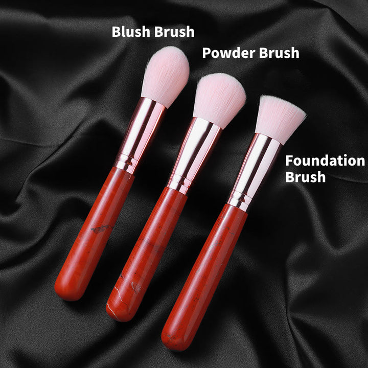 Olivenorma Manche de pinceau de maquillage en cristal naturel Décoration en pierres précieuses