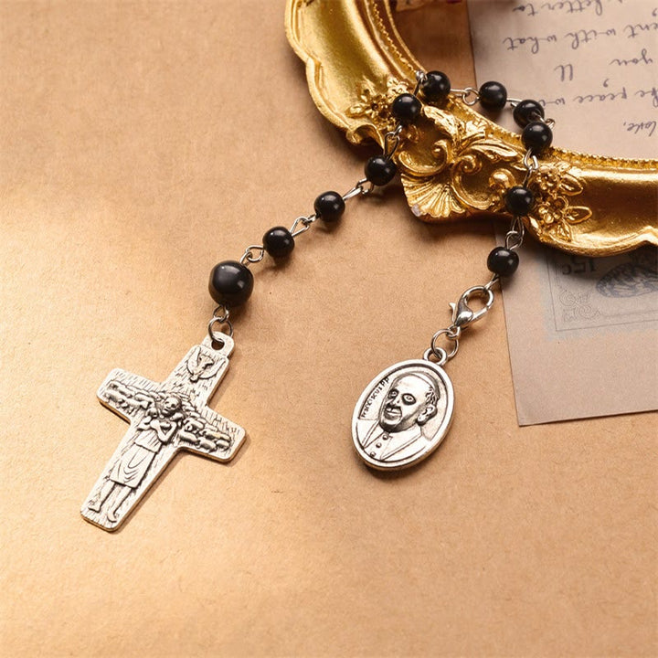 Bracelet chapelet avec pendentif croix du Saint-Père du Vatican Olivenorma