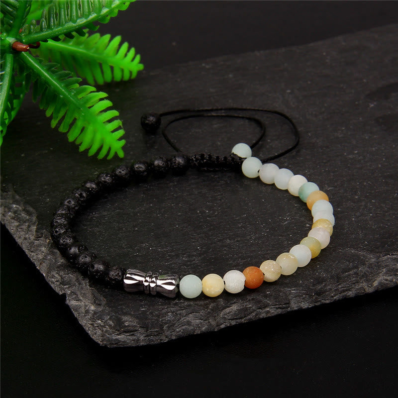 Bracelet tressé en onyx noir et pierre naturelle Olivenorma 4 mm