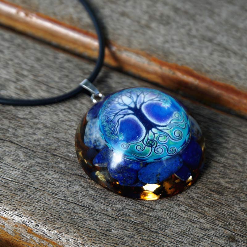 Collier Reki Arbre de Vie en Lapis Lazuli Olivenorma