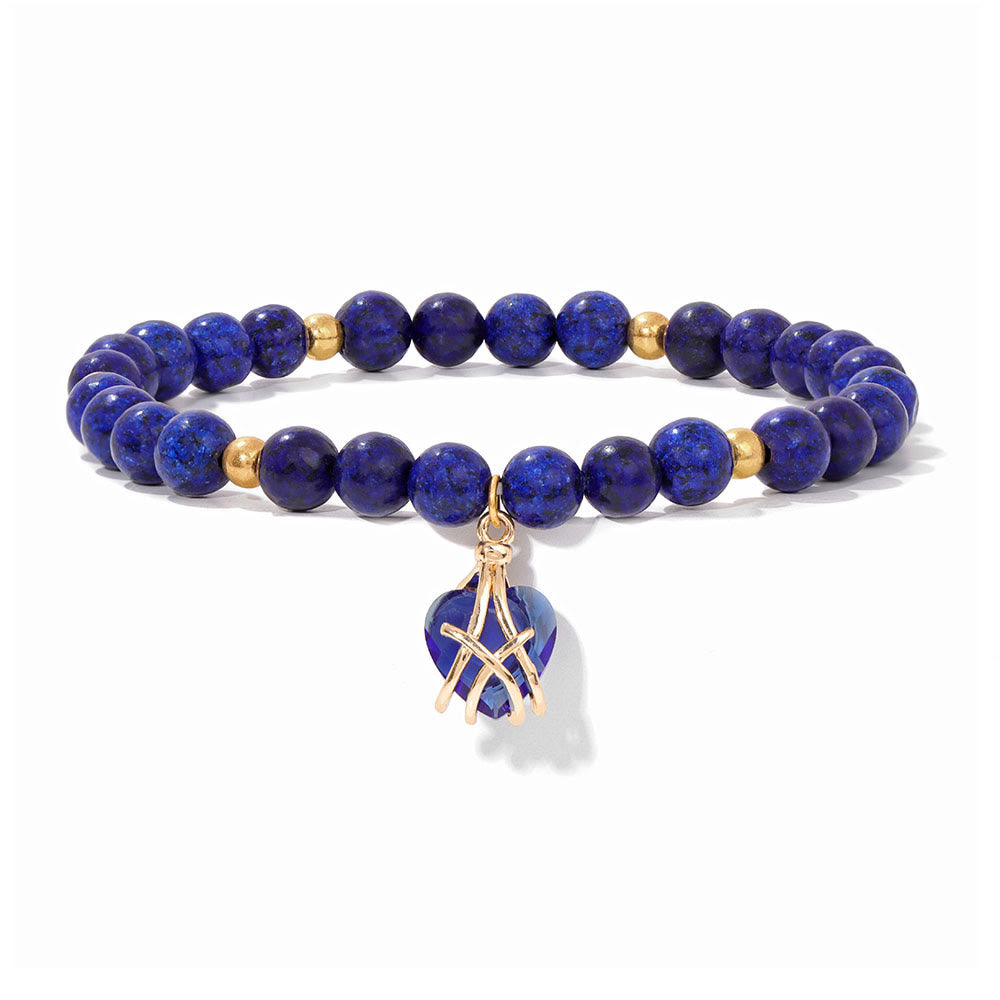 Bracelet à breloques en forme de cœur en pierre naturelle Olivenorma