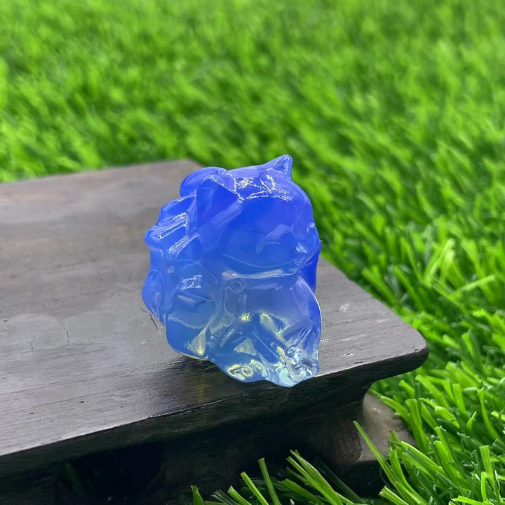 Décoration en pierre précieuse de renard à neuf queues en pierre naturelle Olivenorma de 3 cm