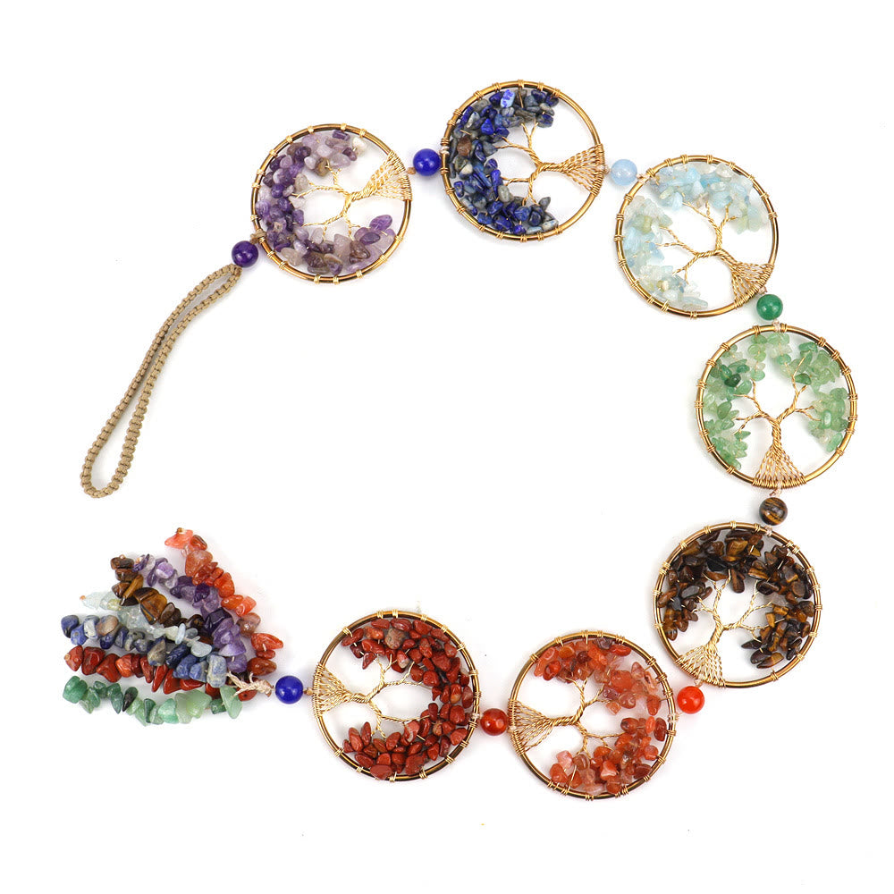 Décoration murale arbre de vie Feng Shui en cristal à 7 chakras Olivenorma