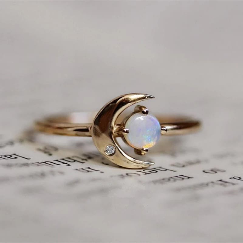 Bague créative en pierre de lune « Moon of My Life » Olivenorma