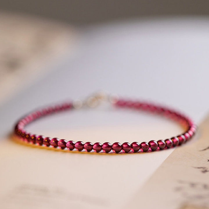 Amour éternel - Bracelet en pierres précieuses grenat