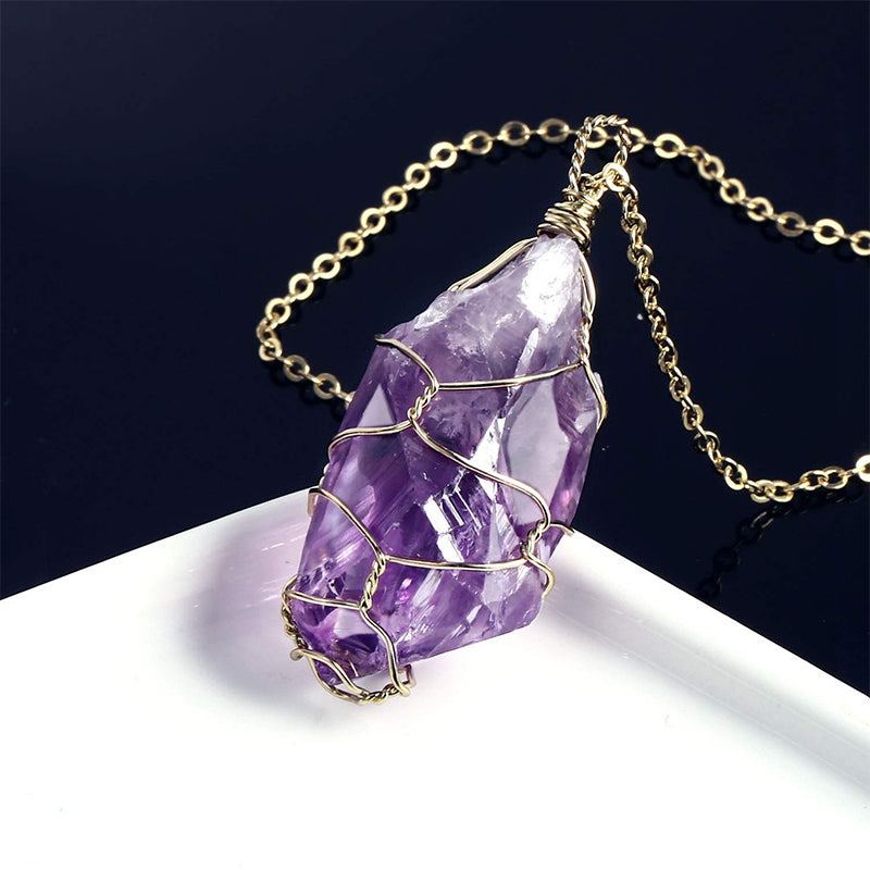 Collier de guérison en cristal d'améthyste Olivenorma