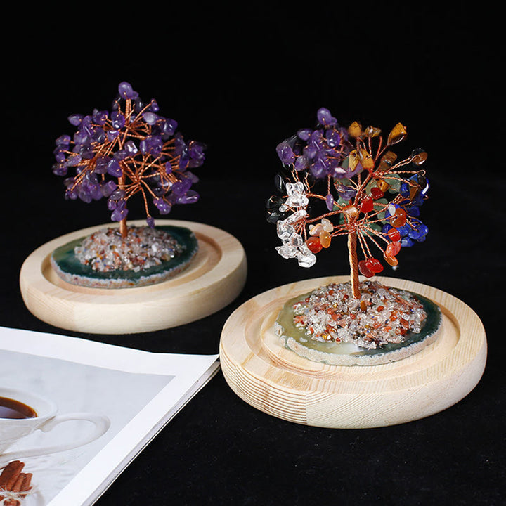 Décoration en verre pour arbre à fleurs en cristal naturel concassé Olivenorma