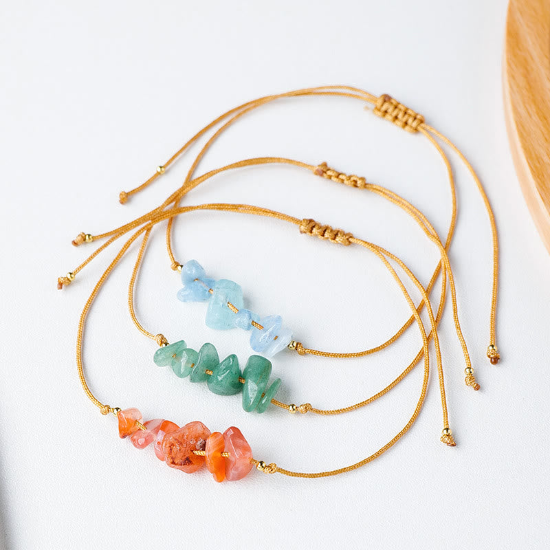 Bracelet tressé en pierres précieuses irrégulières Olivenorma « Les souhaits de guérison de la nature »