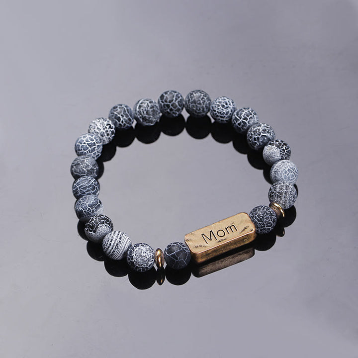 Bracelet gravé avec pierres précieuses naturelles Olivenorma Mom Patience