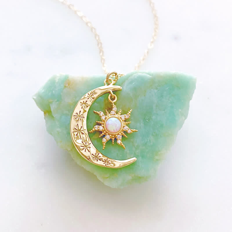 Collier Soleil et Lune Opale Olivenorma